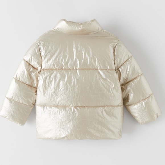 ZARA BNWT Kids Lighweight Metallic Padded Jacket - Picture 3 of 3